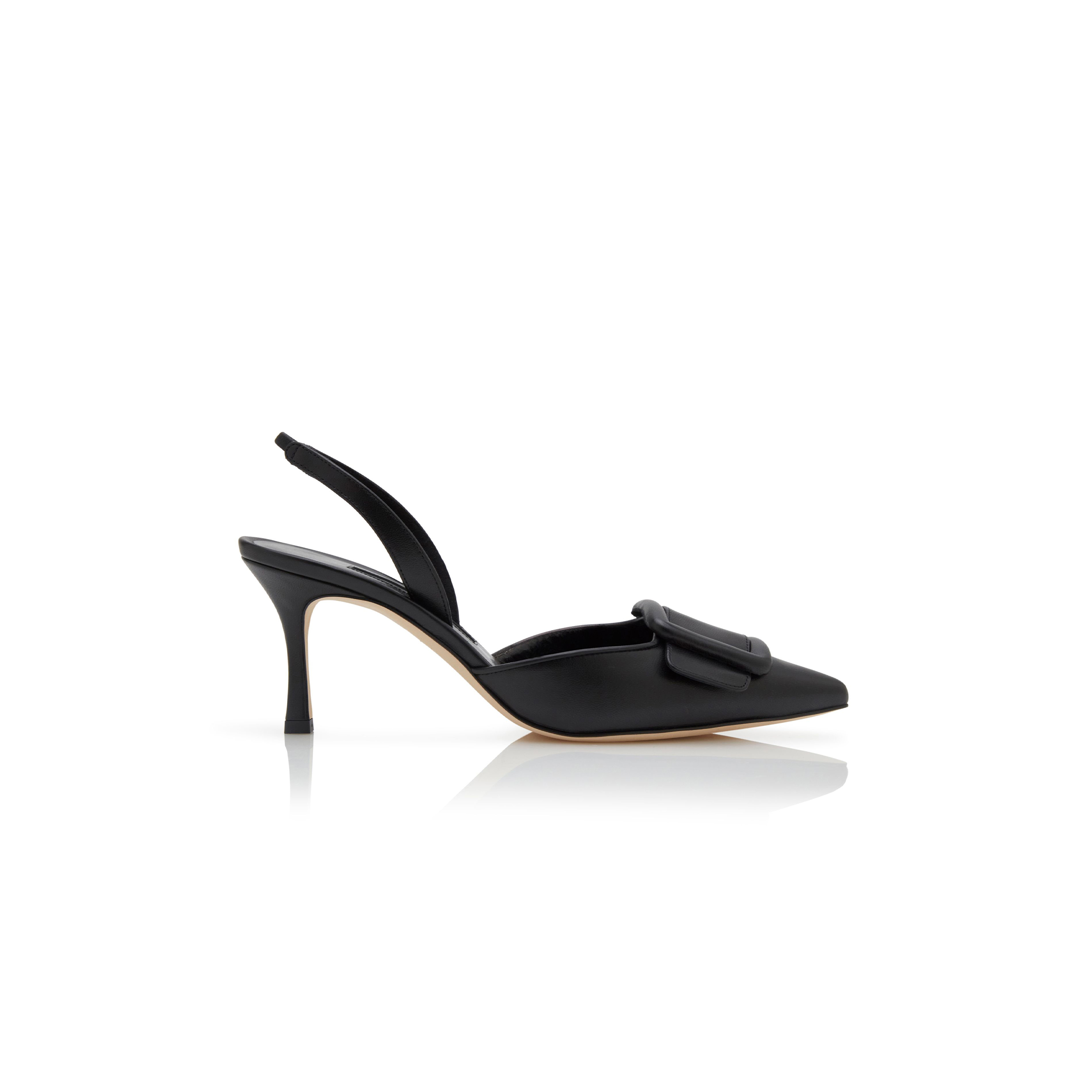 manolo blahnik maY*Li black nappa leather slingback pumps 219-0254-0007